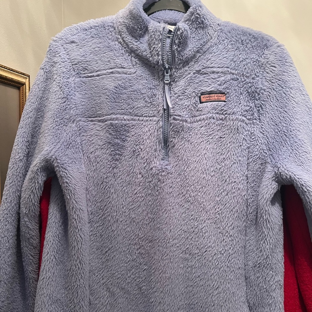 Vineyard Vines Blue Fleece Quarter Zip EUC